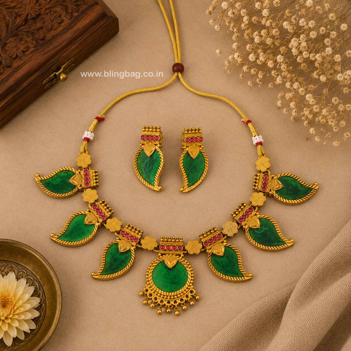 Multicolor Kaverii Antique Jewellery Set- New Arrival