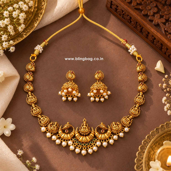 Multicolor Kaveriika Temple Jewellery Set- New Arrival