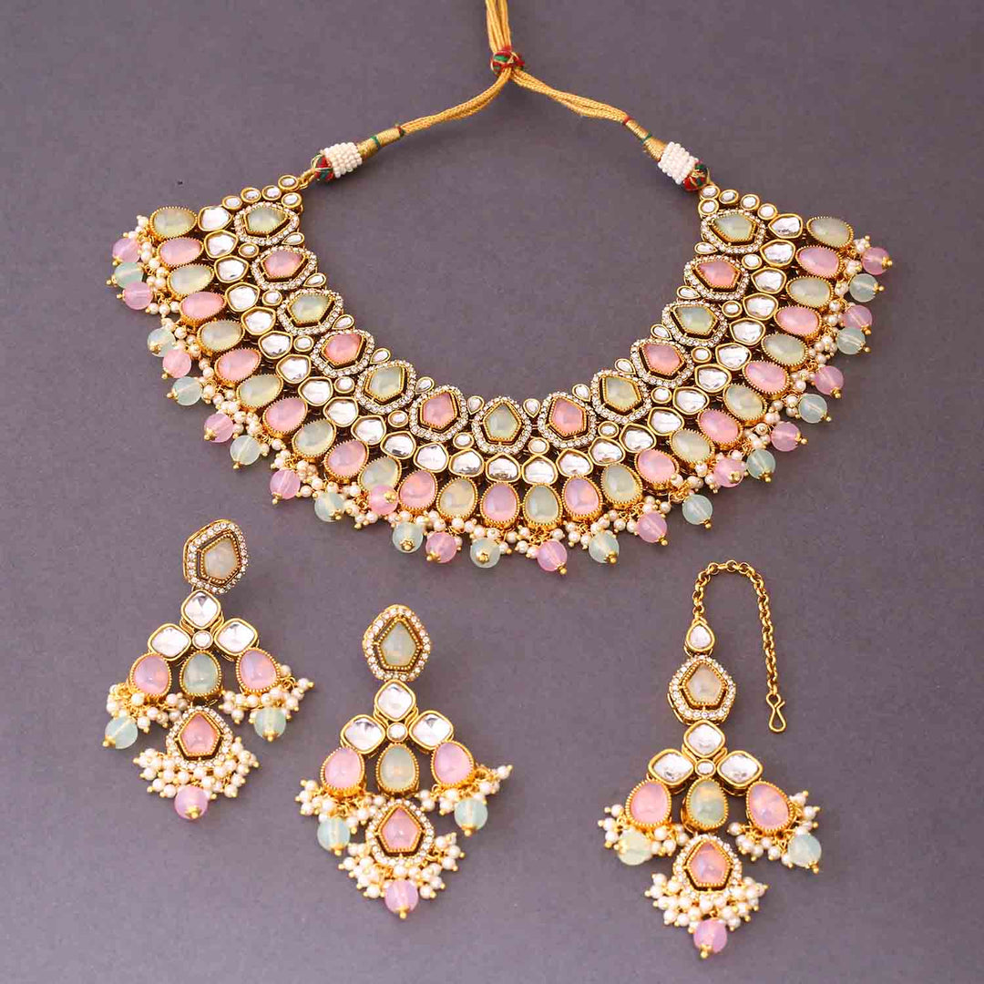 Multicolor Kaviya Kundan Jewellery Set