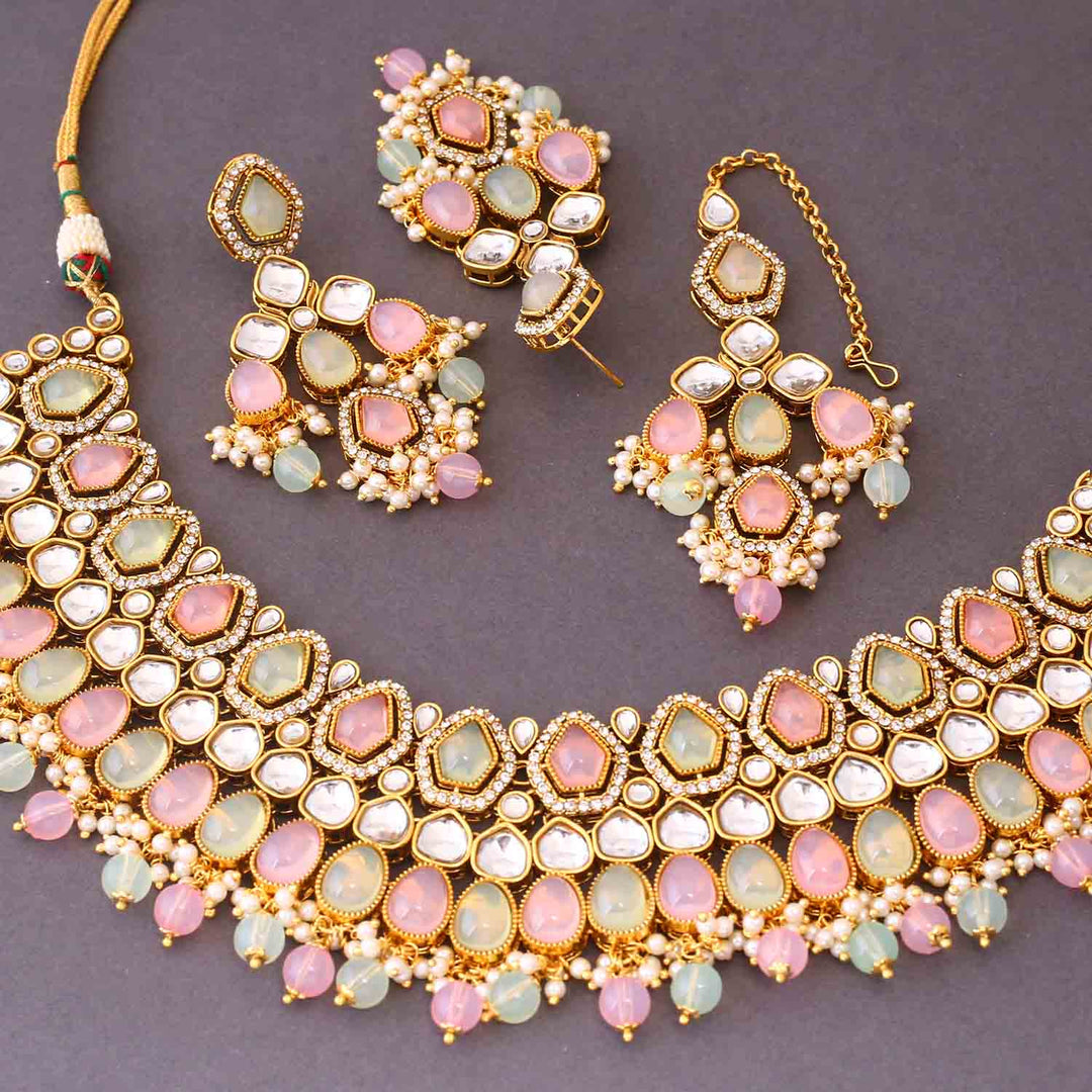 Multicolor Kaviya Kundan Jewellery Set