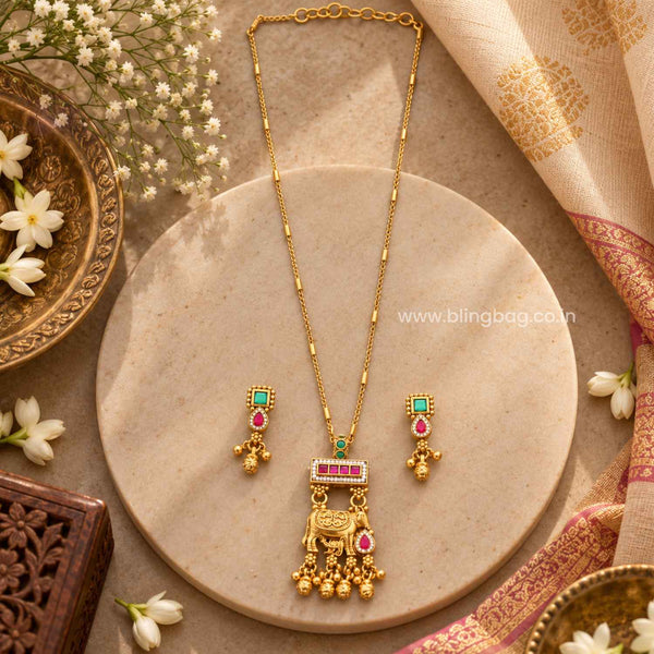 Multicolor Kavyaara Antique Jewellery Set - New Arrival