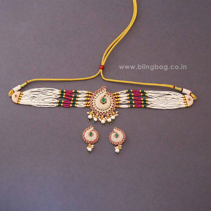 Multicolor Kavyarini Antique Jewellery Set - New Arrival