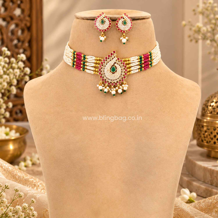 Multicolor Kavyarini Antique Jewellery Set - New Arrival