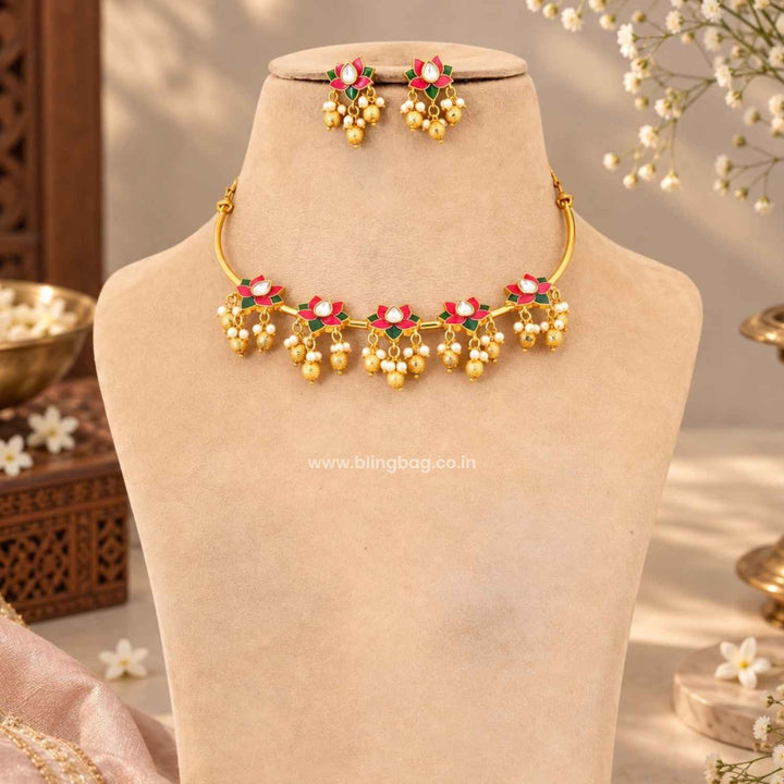 Multicolor Keerthi Antique Jewellery Set- New Arrival
