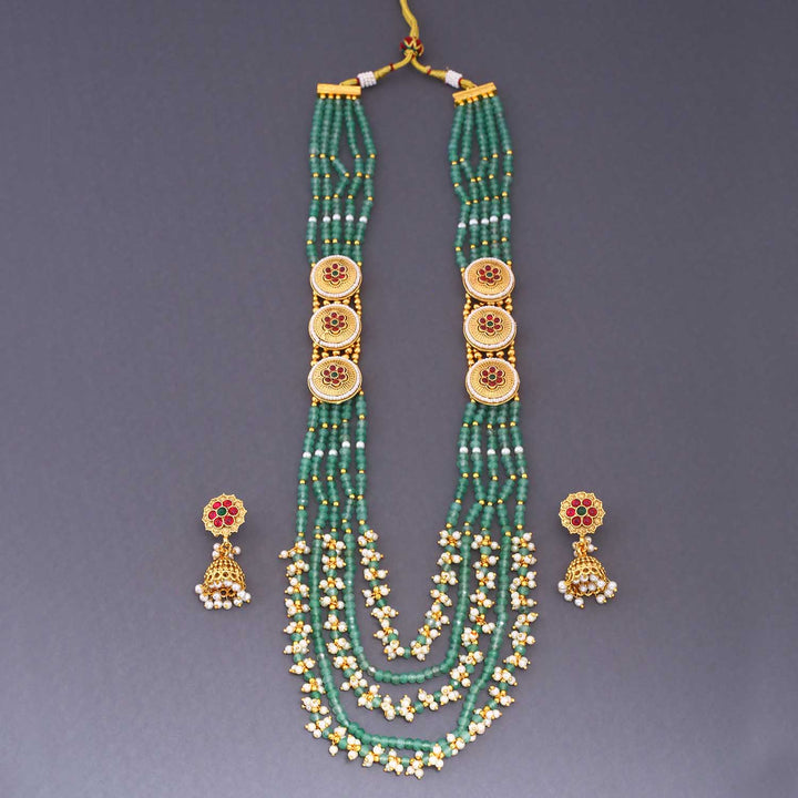 Multicolor Kesha Antique Rajwadi Set