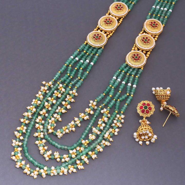 Multicolor Kesha Antique Rajwadi Set