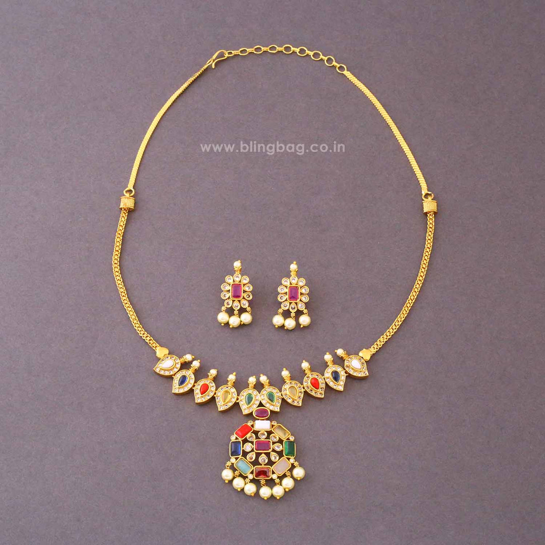 Multicolor Keyara Antique Jewellery Set- New Arrival