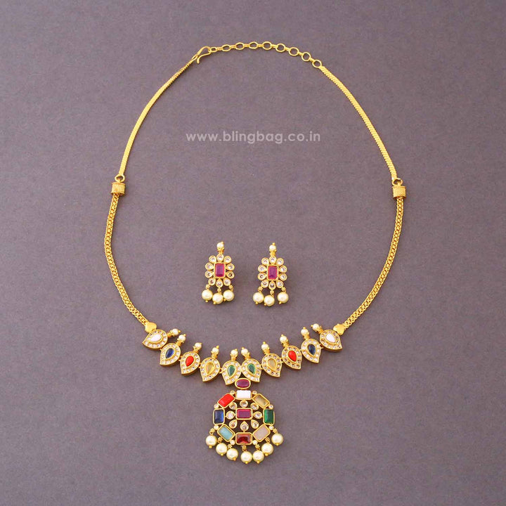 Multicolor Keyara Antique Jewellery Set- New Arrival