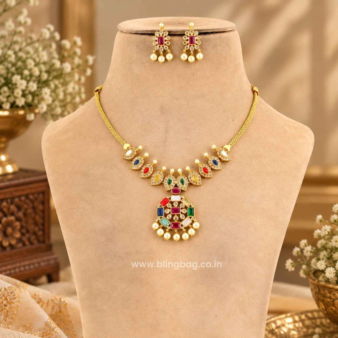 Multicolor Keyara Antique Jewellery Set- New Arrival