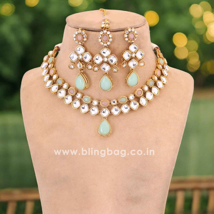 Multicolor Kharuya Kundan Jewellery Set