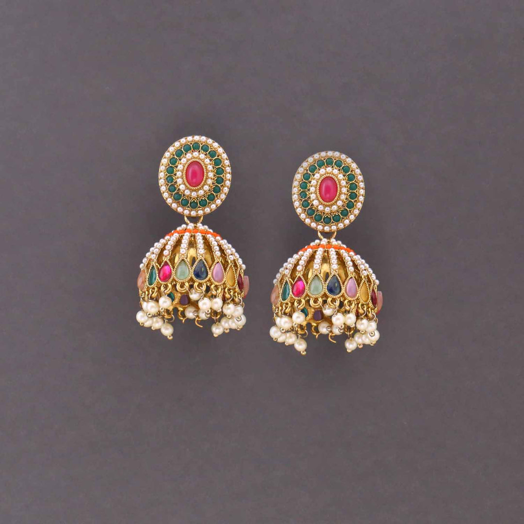 Multicolor Khulmini Jhumkis