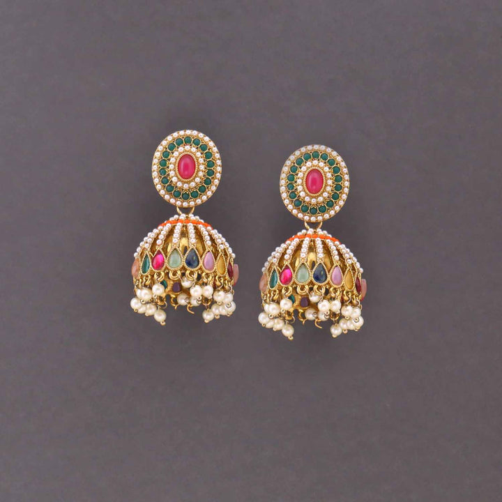 Multicolor Khulmini Jhumkis