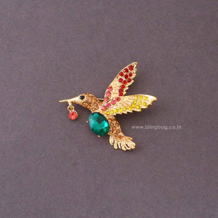 Multicolor Kingfisher Brooch