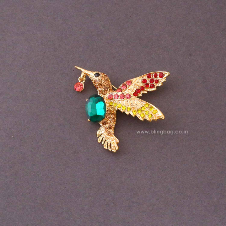 Multicolor Kingfisher Brooch
