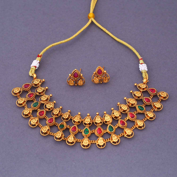 Multicolor Kirandeep Antique Jewellery Set - New Arrival
