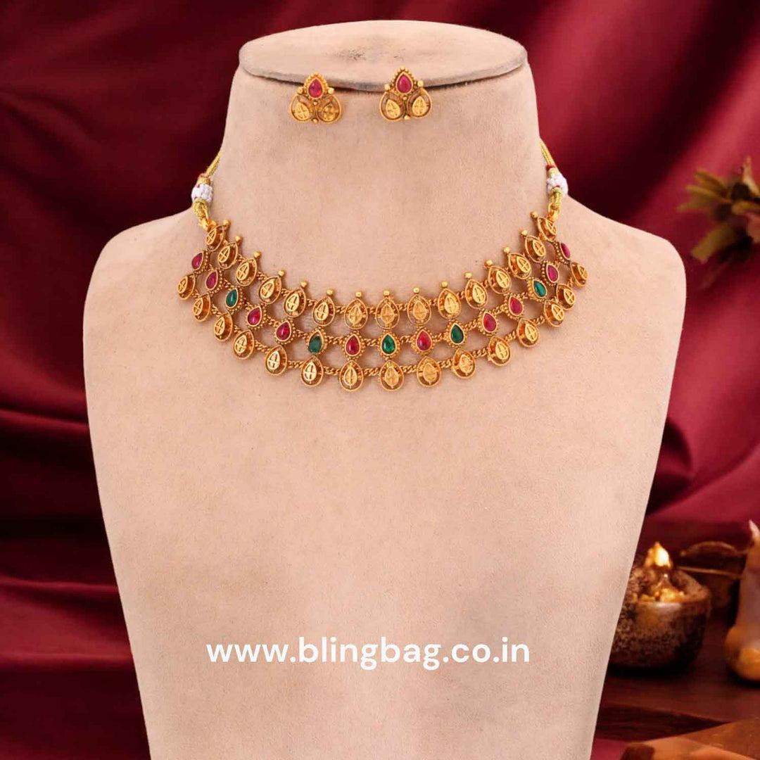 Multicolor Kirandeep Antique Jewellery Set - New Arrival