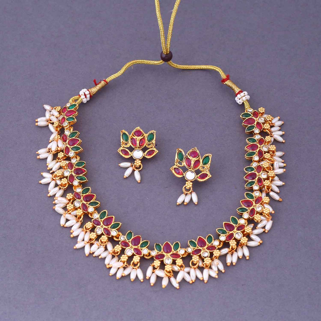 Multicolor Kiranwaya Antique Jewellery Set - New Arrival