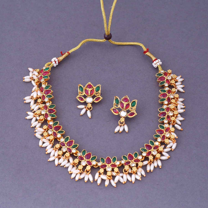 Multicolor Kiranwaya Antique Jewellery Set - New Arrival
