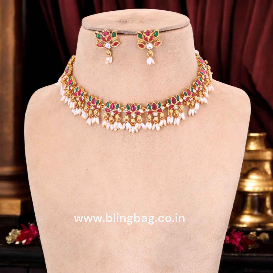 Multicolor Kiranwaya Antique Jewellery Set - New Arrival