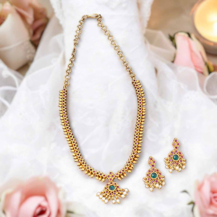 Multicolor Kirat Antique Jewellery Set - New Arrival