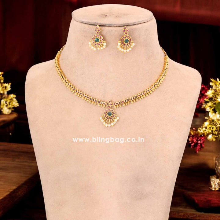 Multicolor Kirat Antique Jewellery Set - New Arrival