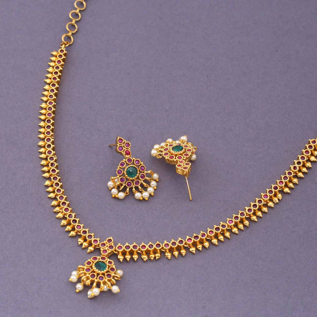 Multicolor Kirat Antique Jewellery Set - New Arrival