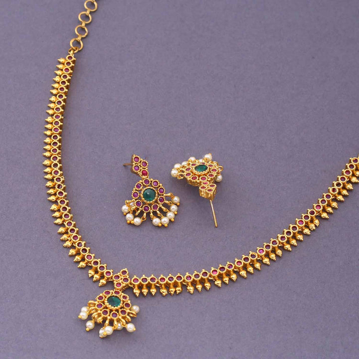 Multicolor Kirat Antique Jewellery Set - New Arrival
