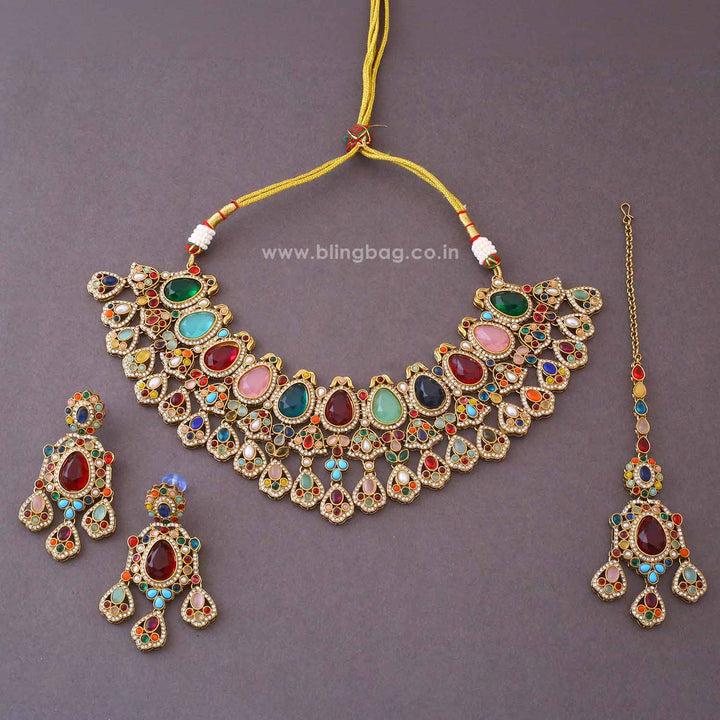 Multicolor Kivisha Kundan Jewellery Set - New Arrival