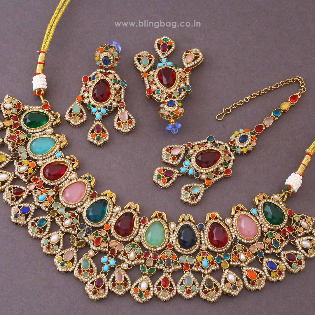 Multicolor Kivisha Kundan Jewellery Set - New Arrival