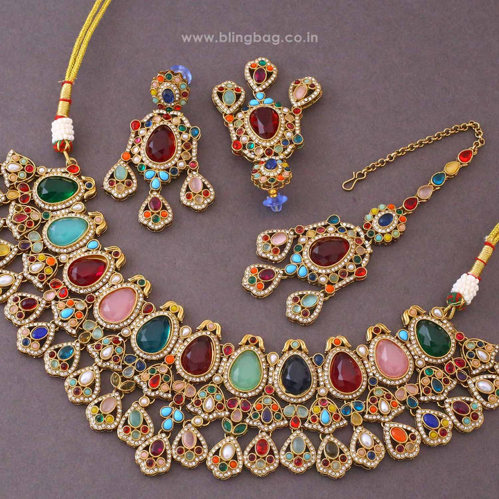 Multicolor Kivisha Kundan Jewellery Set - New Arrival