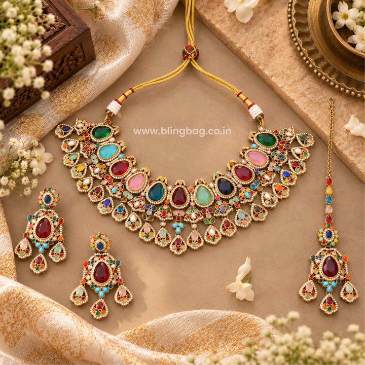 Multicolor Kivisha Kundan Jewellery Set - New Arrival