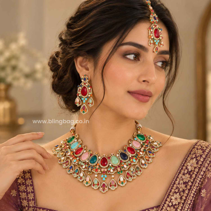 Multicolor Kivisha Kundan Jewellery Set - New Arrival