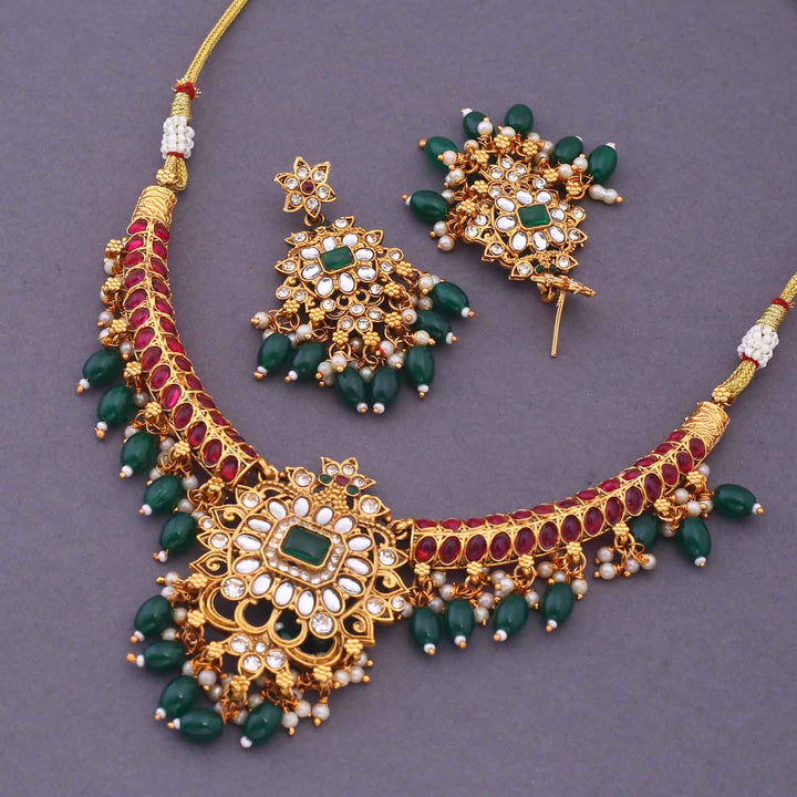 Multicolor Komilla Hasli Antique Jewellery Set - New Arrival