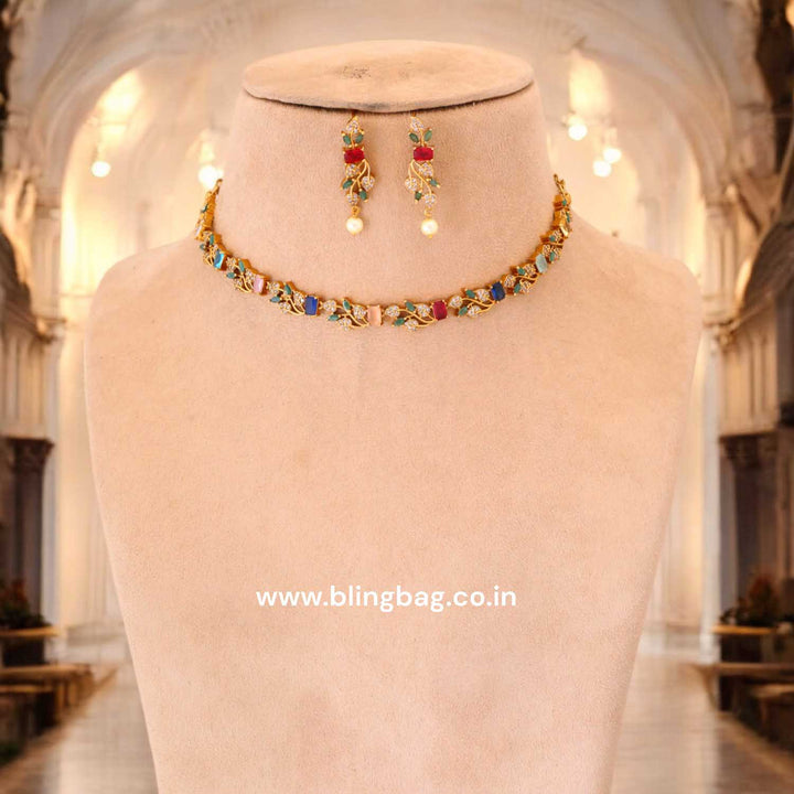 Multicolor Kritana Antique Jewellery Set- New Arrival