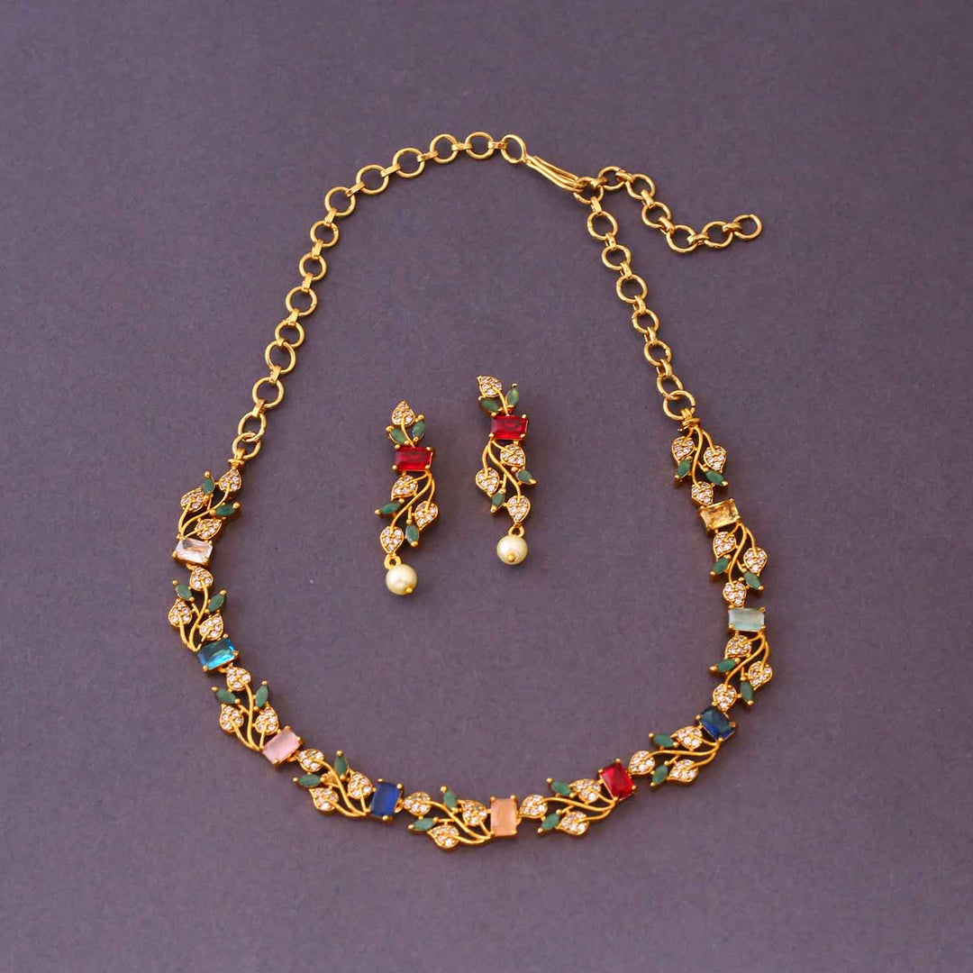 Multicolor Kritana Antique Jewellery Set- New Arrival