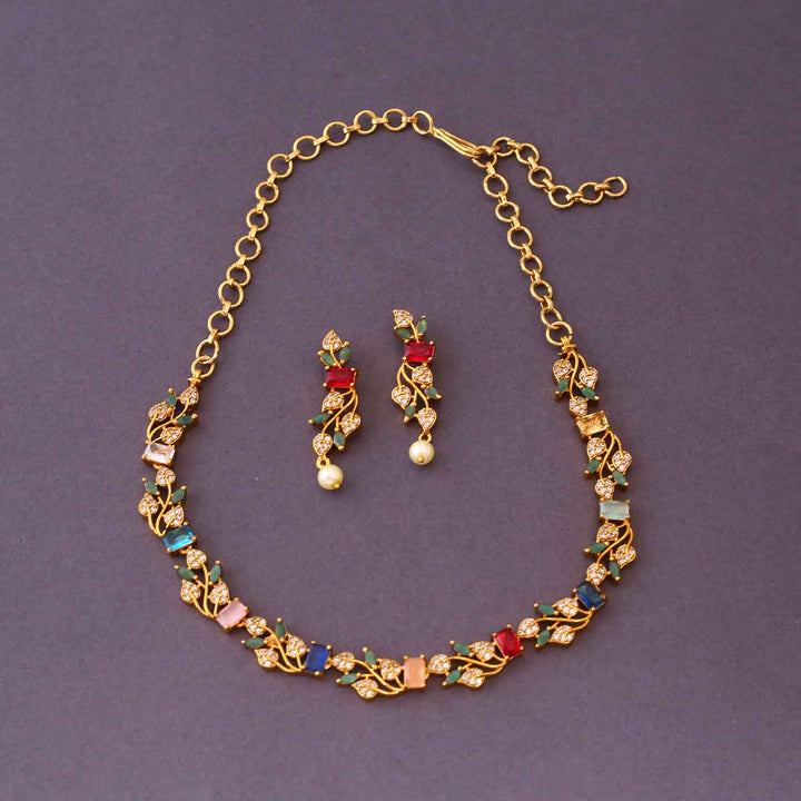 Multicolor Kritana Antique Jewellery Set- New Arrival