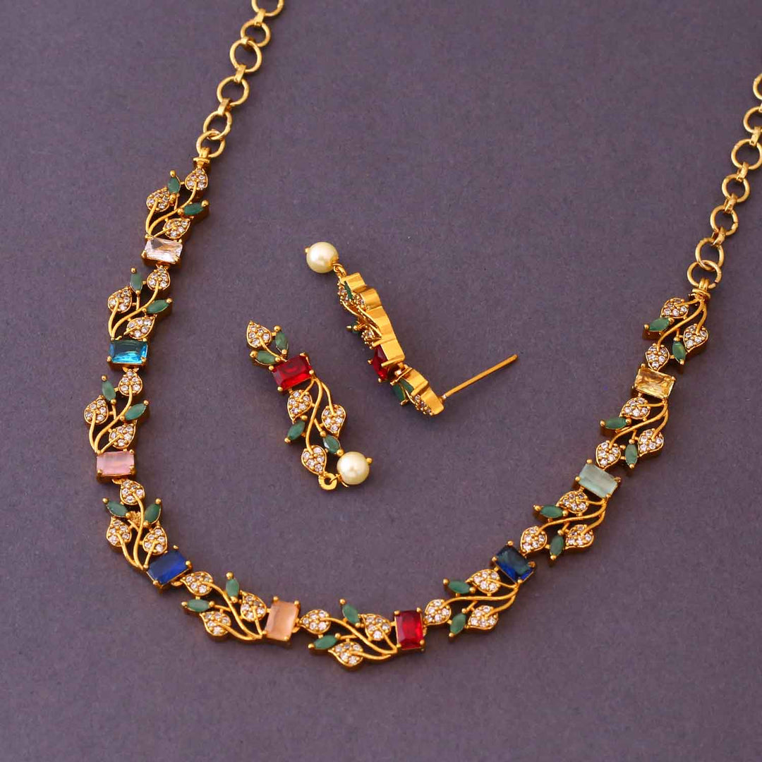 Multicolor Kritana Antique Jewellery Set- New Arrival