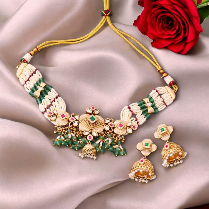 Multicolor Krithika Antique Rajwadi Set