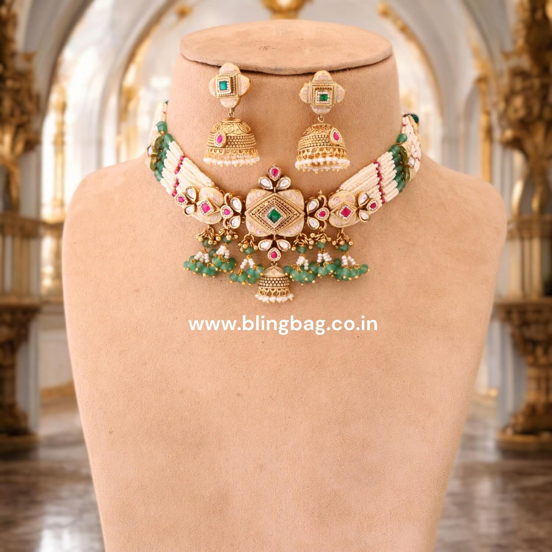 Multicolor Krithika Antique Rajwadi Set