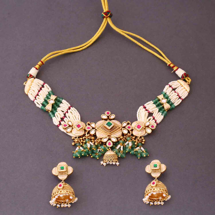 Multicolor Krithika Antique Rajwadi Set