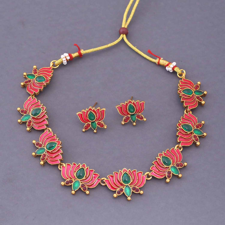 Multicolor Kritika Antique Jewellery Set - New Arrival