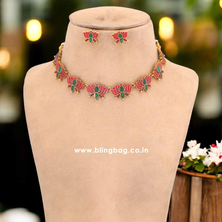 Multicolor Kritika Antique Jewellery Set - New Arrival