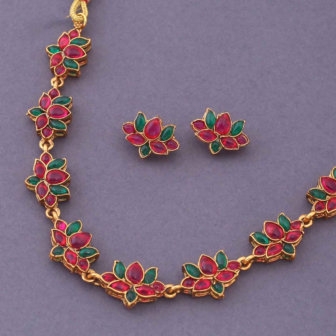 Multicolor Kuhu Antique Jewellery Set - New Arrival