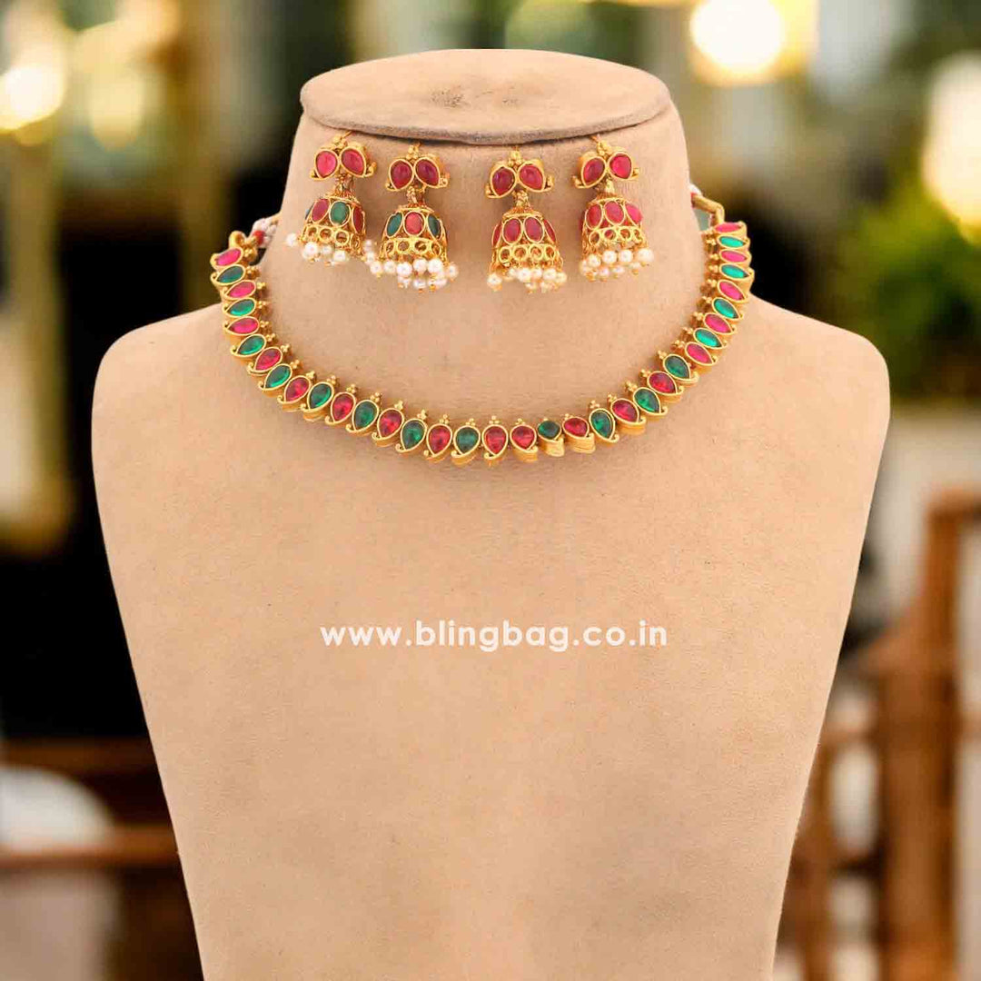 Multicolor Kumuda Antique Jewellery Set- New Arrival