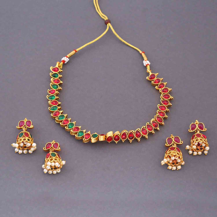 Multicolor Kumuda Antique Jewellery Set- New Arrival