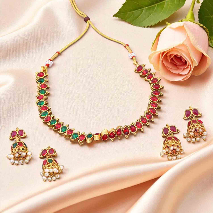 Multicolor Kumuda Antique Jewellery Set- New Arrival