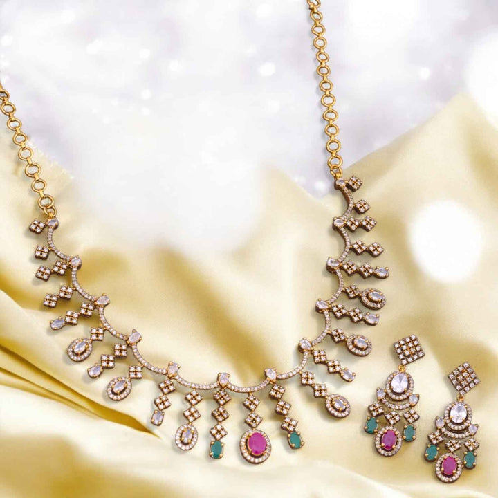 Multicolor Kunhita Antique Jewellery Set - New Arrival