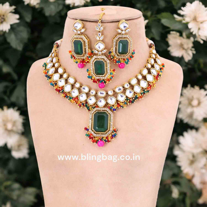 Multicolor Kuntala Kundan Jewellery Set