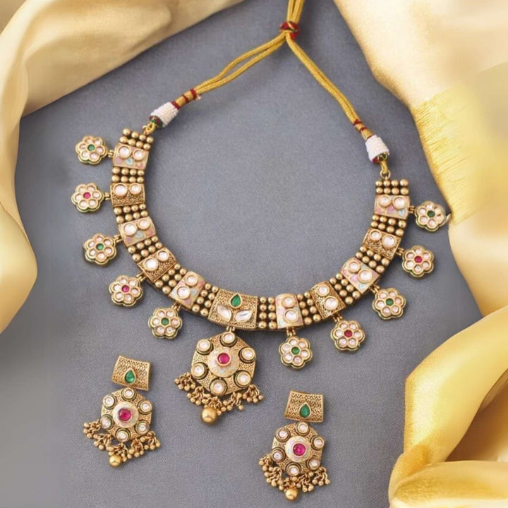 Multicolor Lakshmi Hasli Rajwadi Set