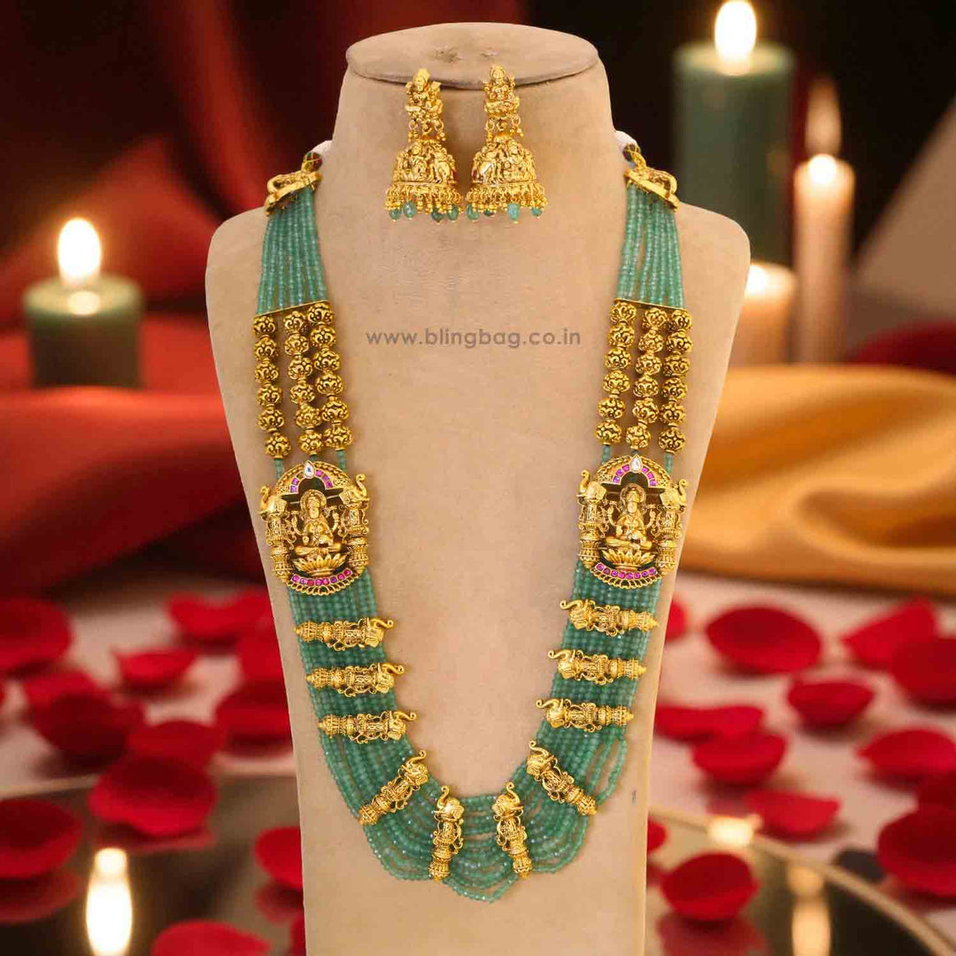 Mint Lakshmiya Temple Jewellery Set - New Arrival